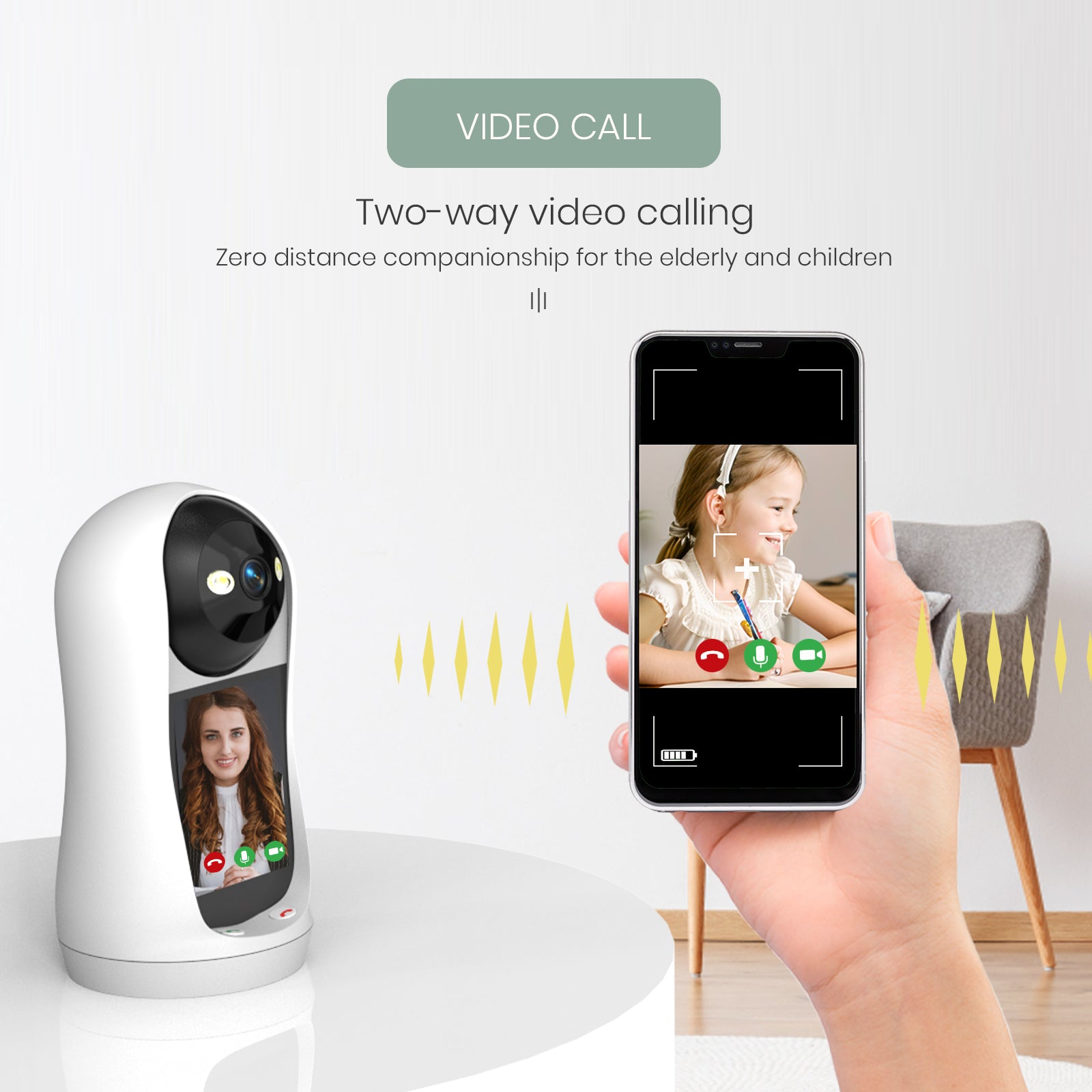 HiOO V1 Two-way Video WIFI Camera 3MP,IPS 2.8-inch 240*320